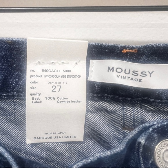 NWT Moussy Vintage Corcoran Wide Straight in Dark Blue size 27 - Picture 7 of 11
